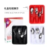 24-piece set of knives, forks and spoons for cross-border trade from Brazil, with slanted tail handles, household steak knives, dessert spoons and stainless steel tableware details Picture